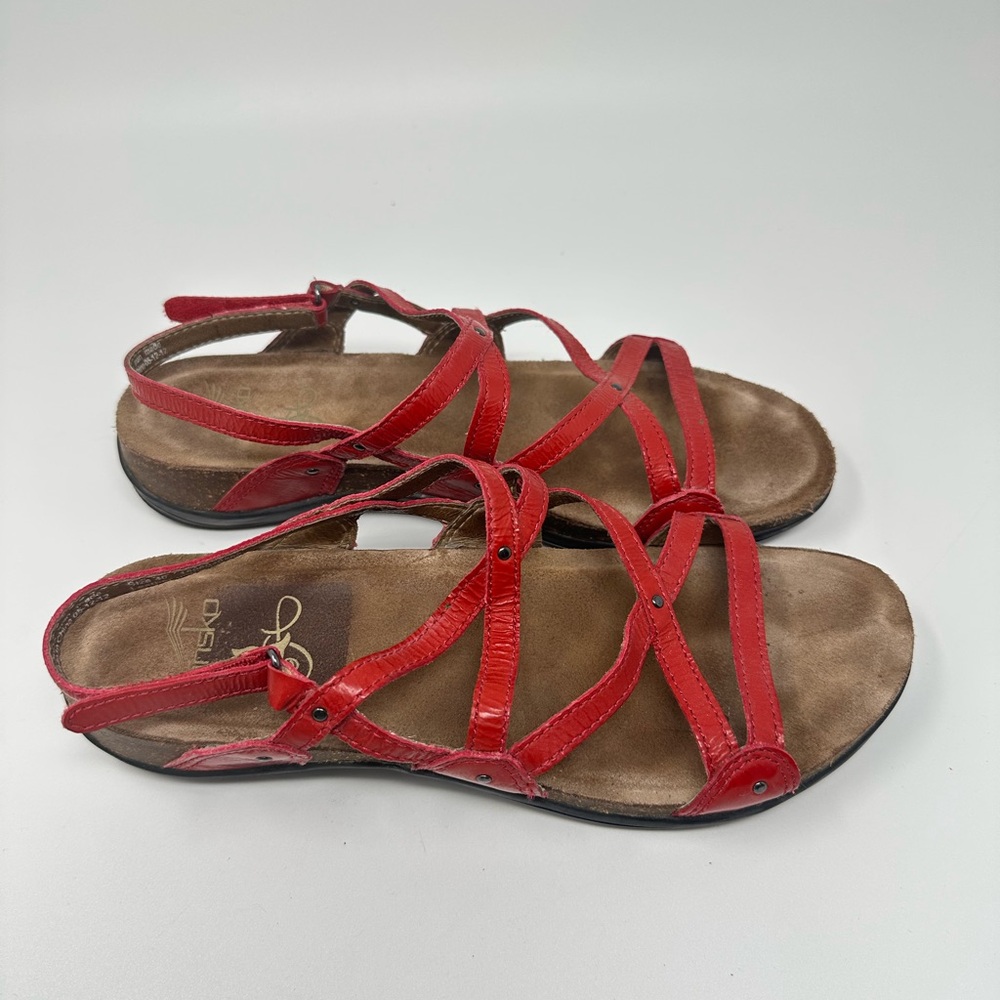 Dansko Jolie Red Strappy Leather Comfort Sandals Women's 40 - Picture 2 of 15